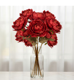 Букет Пионов 9шт "FLOWERS GLAMOUR" 60см красные