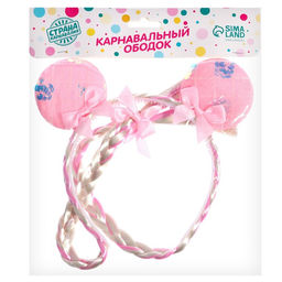 Ободок «Ушки», с косичками