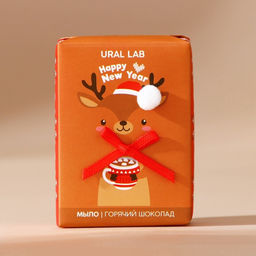 Мыло для рук кусковое URAL LAB Happy New Year, 100 г, аромат горячего шоколада