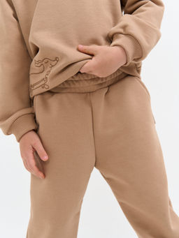 Джоггеры Песок с карманами утепленные без начеса - Bungly фото 3