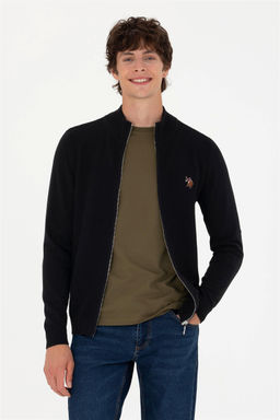 Мужской черный базовый трикотажный кардиган - U.s.polo assn фото 4