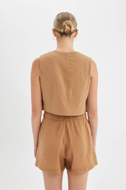 Блейзер из модала стандартного кроя с V-образным вырезом - Defacto фото 6