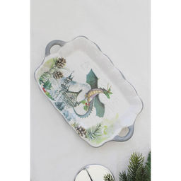 Блюдо сервировочное Доляна «Дракоша», 23×14×3 см, белое