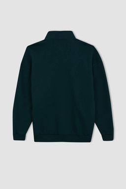 Толстовка оверсайз с воротником-стойкой и принтом - Defacto фото 9