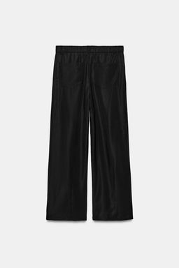 Брюки Zara Pantalon Fluido Pliegues черные