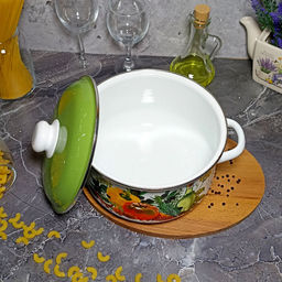 Кастрюля 4,0л конич. белосн. Европейская кухня 1с46я - Стальэмаль фото 5