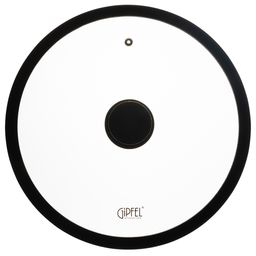 51727 GIPFEL Крышка стеклянная MOORE 28см с силиконовым ободом. Цвет: черный. Материал: закаленное стекло, силикон, нерж. сталь 18/8