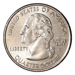 Монета 25 центов (1/4 доллара) 2005 года D США Штаты и территории  Канзас