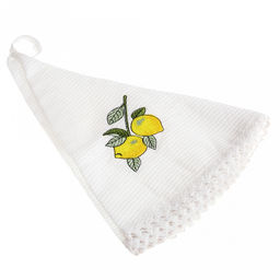 Полотенце кухонное вафельное "Круглое лето" д60см, хлопок 100%, с петелькой, ажурный кант, с вышивкой в ассортименте (Китай)