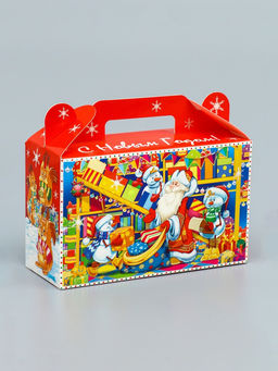 Цена за 4 шт. Подарочная новогодняя коробка «Сияние праздника», подарочек малый 17.5×7×10.5 см