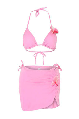 Pembe __gen Kapl_ _i_ek Aplikeli D___k Bel Brazilian 3l_ Pareo Bikini Tak_m_ TBESS26BT00182 - Trendyolmilla фото 6