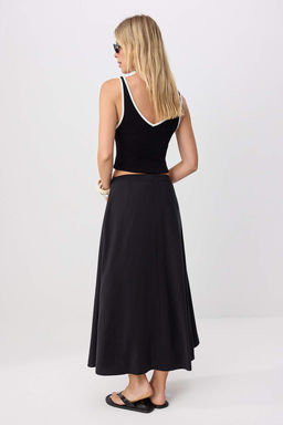 Siyah Pile Detayl_ Maxi Modal Etek TWOSS26ET00229 - Trendyolmilla фото 8