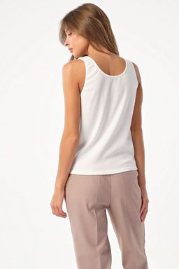 Топ трикотажный из вискозы белый - Fly фото 2