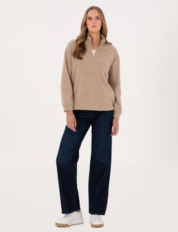 Bej Comfort Fit Sweatshirt - Pierre cardin фото 4