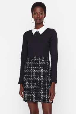 Siyah Tuvit Dokuma Elbise TWOAW21EL0454