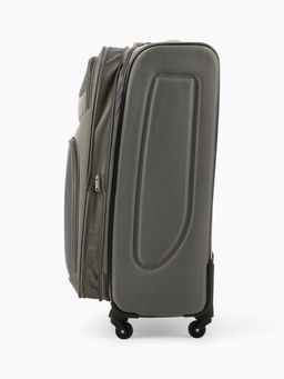 Чемодан на колёсах Royalbag большой 104 л (L), на молнии, с увеличением, кодовый замок, 4 колеса, серый