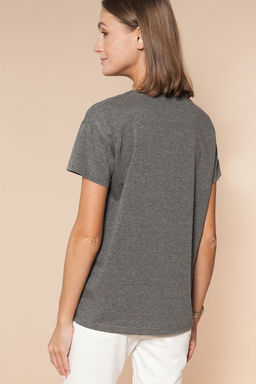 Футболка из хлопка с эластаном со стразами