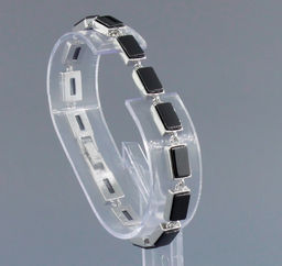 Браслет Канти из черной керамики покрытие светлый металл - Agat77 фото 2