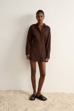 Шорты мини изо льна на запах - Mollis фото 2