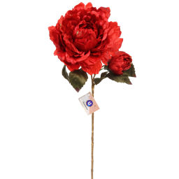 Искусственные цветы "FLOWERS GLAMOUR" 60см Пионы 2 цветка красные