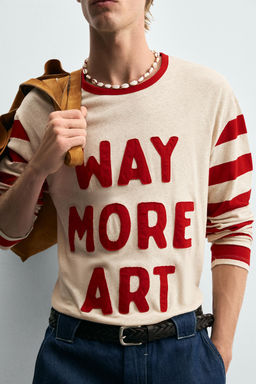 STRIPED CONTRAST T-SHIRT - Zara фото 5