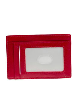 Картхолдер женский из натуральной кожи для пластиковых карт, цвет красный