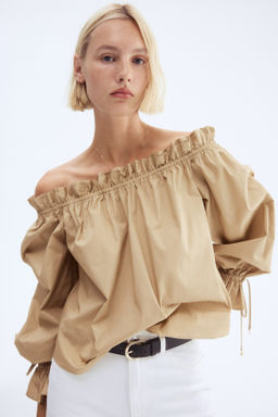 Blusa off-the-shoulder de popelina - H&m фото 6