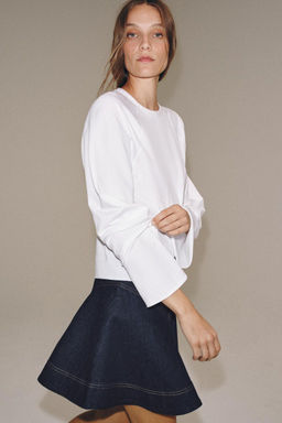FALDA CORTA DENIM ZW COLLECTION / Azul - Zara фото 16