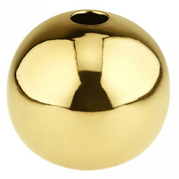 Ваза керамическая "Сфера" 1,6л, д15,5см, h13,5см, горло д3,5см, глянец, золотой, в коробке (Китай)