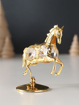 Фигурка металл «Лошадка маленькая» с 4 прозрачными хрусталиками на подставке, 6.5×4×8.5 см