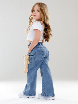 Джинсы-трубы для девочек - СИНЯЯ МОДА фото 8