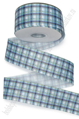 Лента репсовая 4 см*25 ярд с рисунком "Клетка" SF-7224, №296