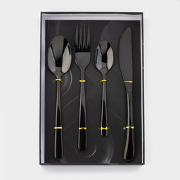 Набор столовых приборов Magistro Эсквайр, 4 предмета, нержавеющая сталь, чёрный  фото 4