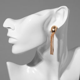 Серьги висячие «Стерео» овал, цвет золото