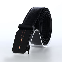 Ремень мужской, 120×3.5 см, пряжка автомат, регулируемая длина, кожа под флотер, чёрный