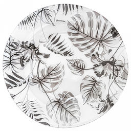 Джангл (Jungle) Тарелка мелкая стеклянная д260мм, h2см, серый, Pasabahce (Россия)