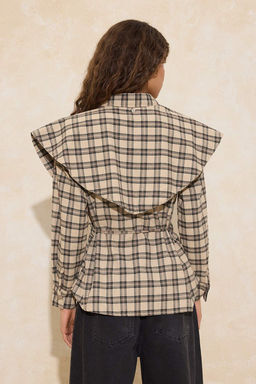 Kahverengi Ekose C?kar?labilir Sal Detayl? Gomlek TWOAW26GO00155 - Trendyolmilla фото 9