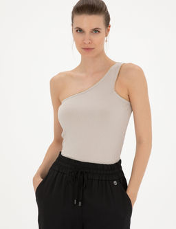 Bej Extra Slim Tek Omuz Ti__rt
