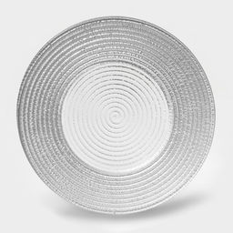 Тарелка стеклянная Севилья, d=21 см, цвет серебряный