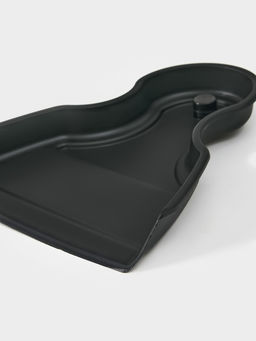 Щётка с совком Meli, бамбуковая ручка, 18×14 см, чёрная