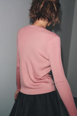 100% WOOL RIBBED CARDIGAN - Zara фото 11