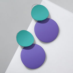 Серьги металл Леди круги, дуо, цвет розово-мятный