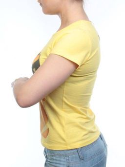 A1905106 YELLOW Футболка женская (95 % хлопок, 5% спандекс)