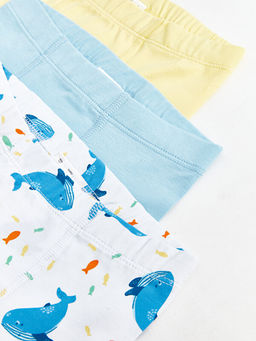 Beli Lastikli Bask?l? Erkek Bebek Boxer 3l? - Waikiki фото 3