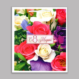 Цена за 3 шт. Пакет подарочный ламинированный «С 8 марта», ML 21×25×8 см