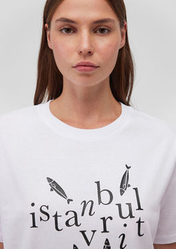 Istavrit Bask?l? Istanbul Tisort - Mavi фото 4