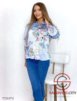 Блузка с цветочным принтом - Bruno фото 6