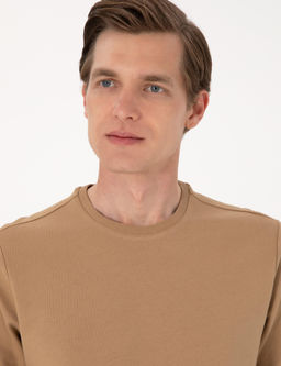 A__k Kahverengi 2 _plik Regular Fit Bisiklet Yaka Basic Sweatshirt - Pierre cardin фото 2