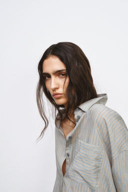 ZW COLLECTION STRIPED FLOWING SHIRT - Zara фото 2