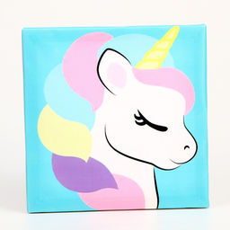 Картина помпонами «Единорог», 20×20 см, аппликация помпошками